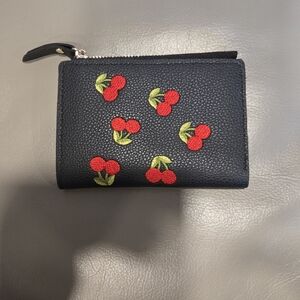 Black Cherry Embroidered Women's Wallet